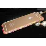 Wholesale Apple iPhone 5S 5 Luxury Diamond Metal Bumper (Hot Pink)